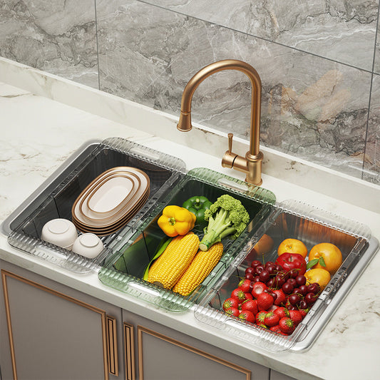 Retractable Folding Vegetable Wash Basin Drain Basket